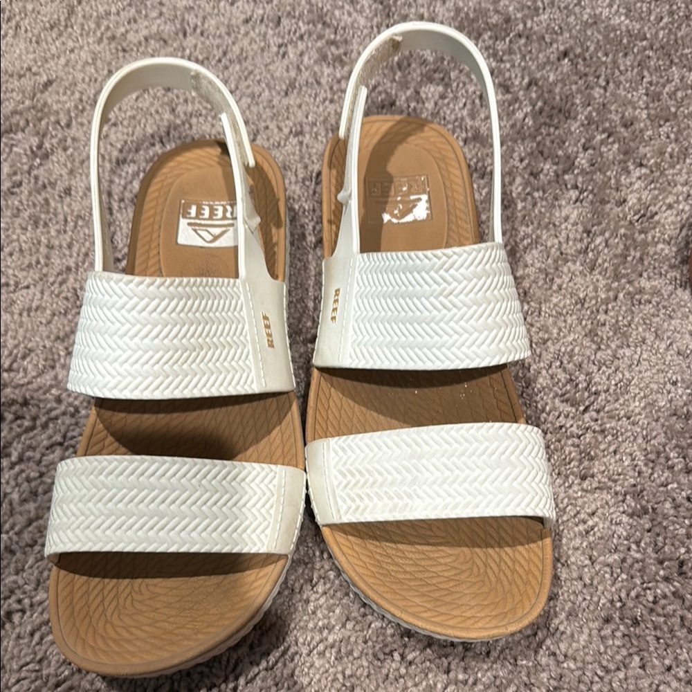 Reef White and Brown Sandals